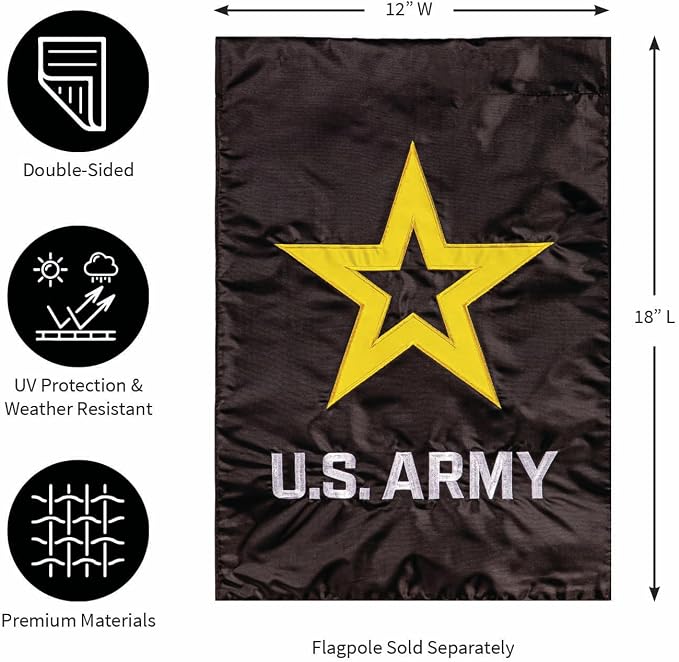 U.S. Army Patriotic Garden Flag, Welcome Garden Flags 12x18 Double Sided for Outside Yard Porch, Small House Flags For Military Veteran