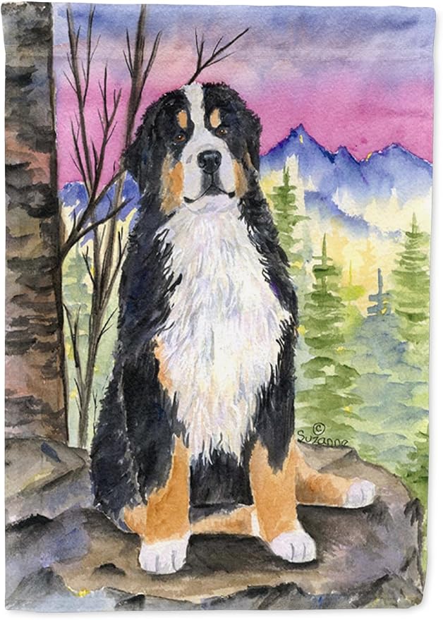 Caroline's Treasures SS8336GF Bernese Mountain Dog Garden Flag Mailbox Flag Decorative Yard Flag Banner Outside Patio Artwork Yard Flower Beds, Garden Size, Multicolor