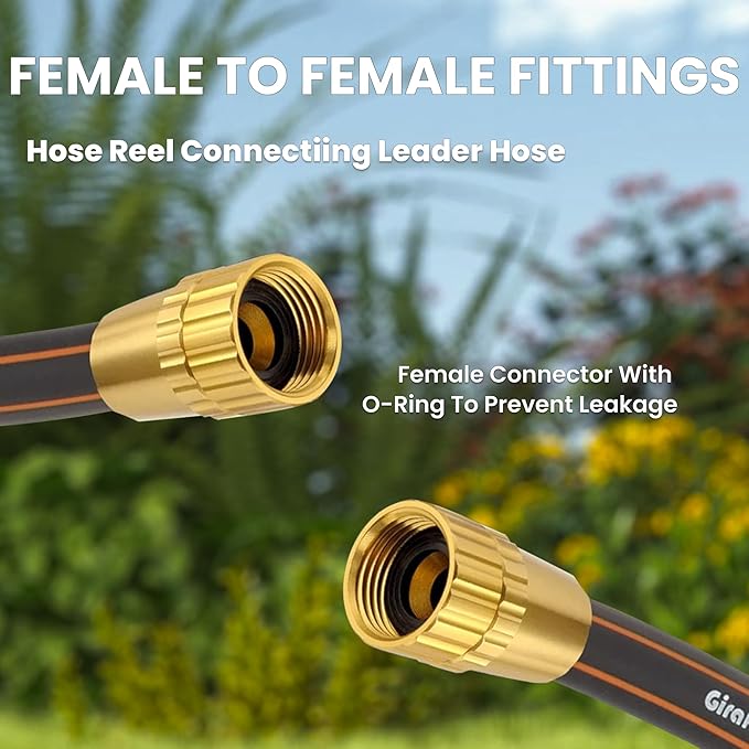 Giraffe Tools Leader Hose 10ft x 5/8", Short Water Hose Heavy Duty, Lightweight, Flexible Hybrid Hose, Female to Female Fittings