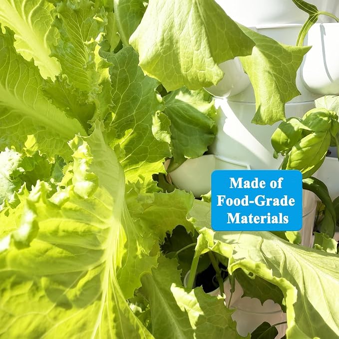 Hydroponics Growing System, 30-Plant Indoor Hydroponic Tower with Pump System, Plants Germination Kit, Smart Aeroponic Herb Garden, Vertical Hydroponic System for Gardening Lover (No Seed)