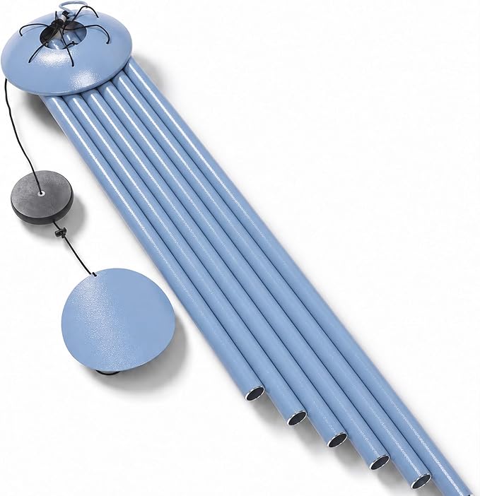 66" Wind Chimes for Outside Deep Tone - 6 Thicken Tubes Large Wind Chimes for Outdoor, Gifts for Women, Mom, Grandma, Sympathy, Big Windchimes for Garden and Patio (Glacier Blue)