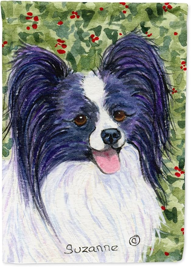 Caroline's Treasures SS8811GF Papillon Garden Flag Mailbox Flag Decorative Yard Flag Banner Outside Patio Artwork Yard Flower Beds, Garden Size, Multicolor