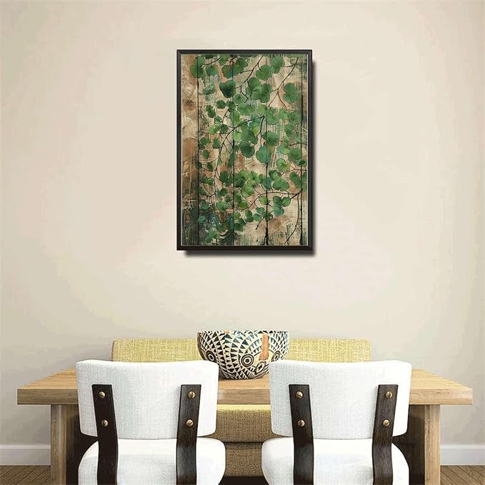 Metal Sign Tin Sign Vintage Wall Art Rustic Elegance Maidenhair Fern Tin Sign for Easy Installation Weather Resistant Design and Vinta Sign for Garden for Club 8×12 Inches with Metal Frame