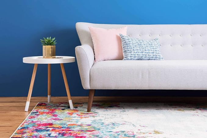 Unique Loom Chromatic Collection Modern Colorful & Vibrant Abstract Area Rug For Any Home Décor (3' 3 x 5' 3 Rectangular, Multi/Beige)
