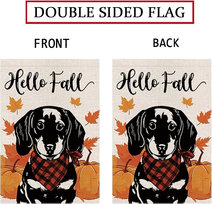 Seasonal Garden Flags Dachshund Double Sided Flags Set of 11 Holiday Farmhouse Indoor Outdoor Yard Lawn Christmas Gifts Decorations 12.5x18 Inch