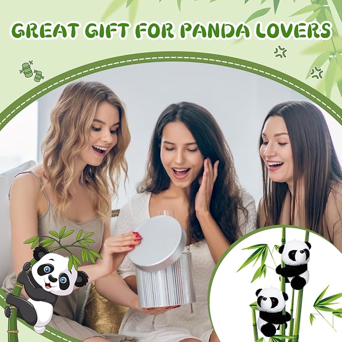 Foilswirl 24 Pcs Panda Party Favors 4 Inch Finger Panda Plush Clips Curtain Holder Stand Note Clip Stand Photo Holder Cute Panda-s Doll Finger Toy for Home Decoration Plant Pots Bonsai Craft