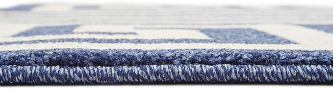 Unique Loom Athens Collection Classic Geometric Modern Border Design Area Rug (3' 3 x 5' 3 Rectangular, Navy Blue/ Beige)