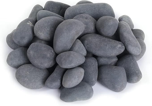 20LB Stones Pebbles River Rocks, 100% Natural Hand-Picked Premium Decorative Pebbles, Ideal for Garden Landscaping, Home Decor, Aquariums, Painting, Crafting and Gifts (Black, 20 Pounds)