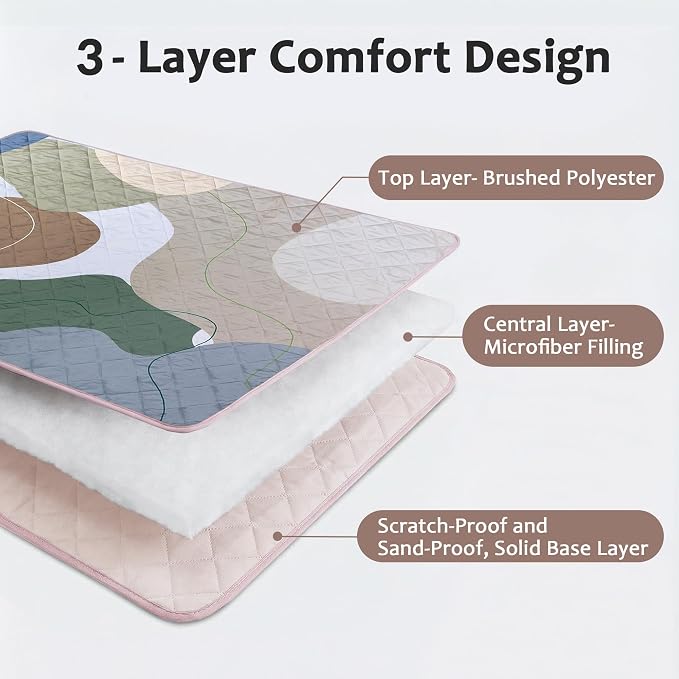 Exclusivo Mezcla Extra Large Waterproof Picnic Blankets 3 Layer, Sandproof and Foldable Outdoor Blanket for Beach Camping, Park and Travel