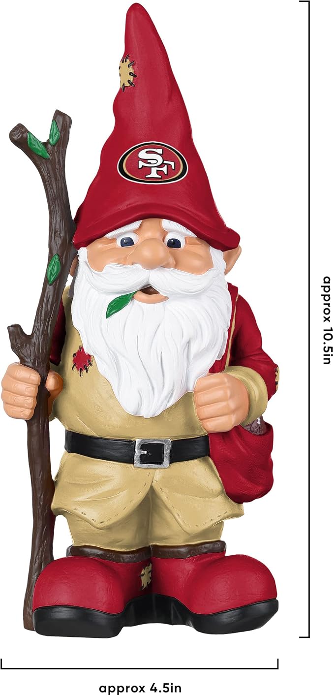 FOCO NFL Team Logo Holding Stick Garden Statue Outdoor Gnome