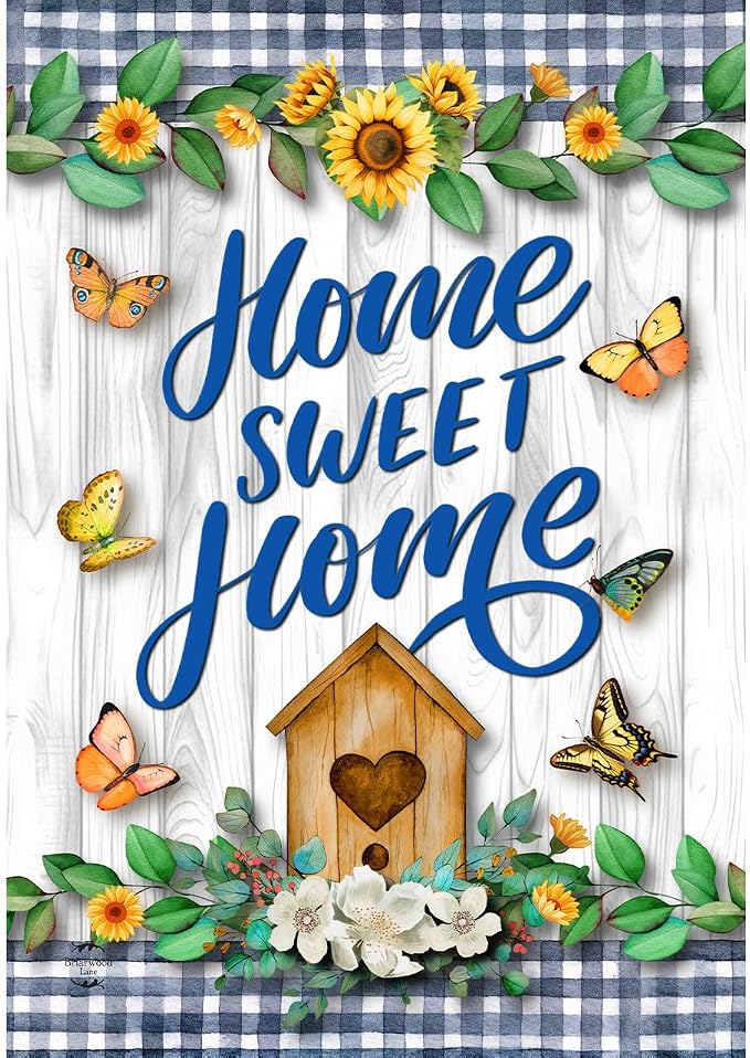 Briarwood Lane Country Home Sweet Home House Flag