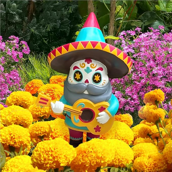 El Mariachi Day of The Dead Garden Gnome