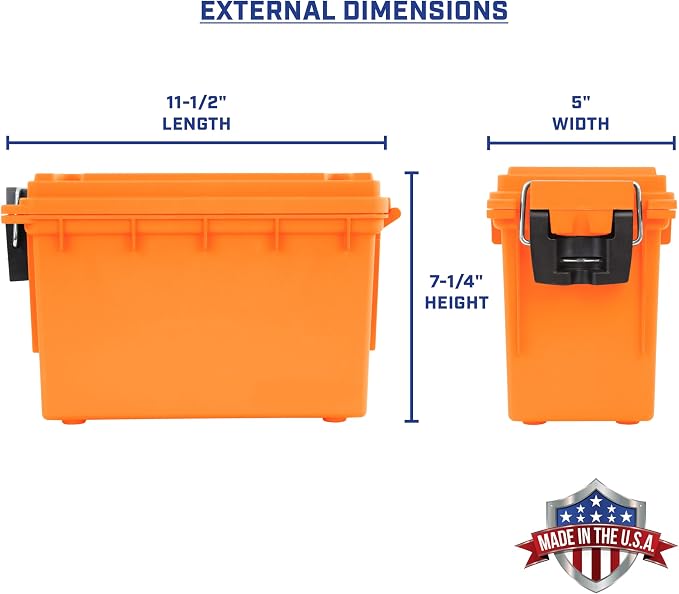 Sheffield Ammo Box Made in USA, Stackable Lockable Ammo Storage Box | Lockable Storage Box, Water and Dust Resistant Dry Box, Secures Hunting Gear, Gun Accessories, Supplies, and Bullets