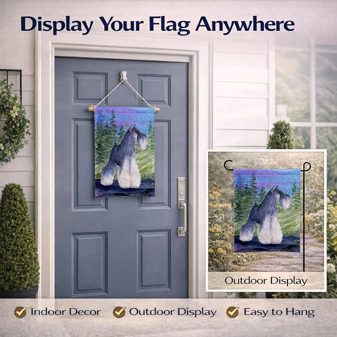 Caroline's Treasures SS1061GF Schnauzer Garden Flag Mailbox Flag Decorative Yard Flag Banner Outside Patio Artwork Yard Flower Beds, Garden Size, Multicolor