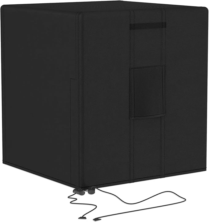 Central Large Air Conditioner Cover for Outside Units, Waterproof & Windproof Outdoor AC Units Cover Black (34"x34"x38" Inch)