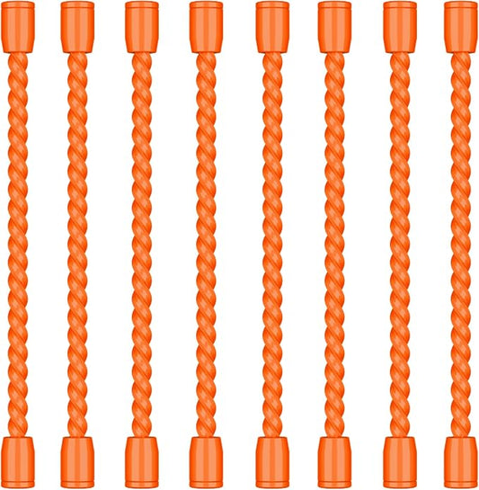 8PCS 4-Inch Silicone Cable Ties, Bendable Rubber Twist Ties, Reusable Twist Ties for Cords, gear ties for Organizing, Bundling (Orange)