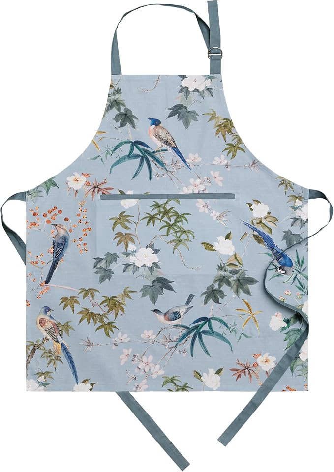 Maison d' Hermine Aprons for women with Pocket 100% Cotton (27.50"x31.50") | Adjustable Neck Strap & long ties Apron Men Chef Wedding Cooking Gardening Server Maid