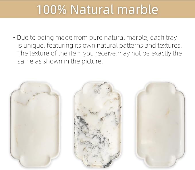 Marmor Marble Perfume Tray Bathroom Tray for Decorative,Candles,Jewelry Stone Vanity Tray,Kitchen Counter Decor and Home Decorative Tray(Calacatta Marble) Jewelry Tray Unique Festival Gifts
