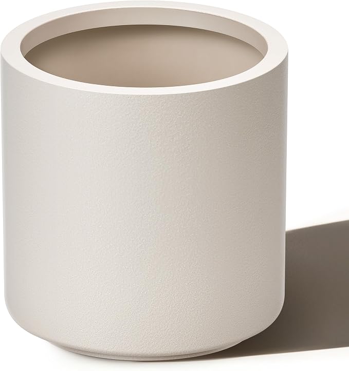 homenote Flower Pots 13.2 Inch,Large Plant Pots Indoor with Drainage,Plastic Pots for Plants,Garden Pots for Outdoor,Large Planters for Indoor Plants,Big Plastic Planter,Off-White