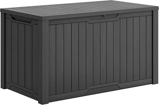 YITAHOME XXL 240 Gallon Large Outdoor Storage Deck Box for Patio Furniture, Outdoor Cushions, Garden Tools and Sports/Pools Equipment, Weather Resistant Resin, Lockable (Dark Gray)