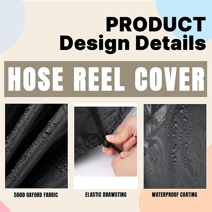 Hose Reel Cover,Waterproof Covers for Retractable Garden Hoses Reels,Heavy Duty Shield for Water Hose-Reel(Custom Size)