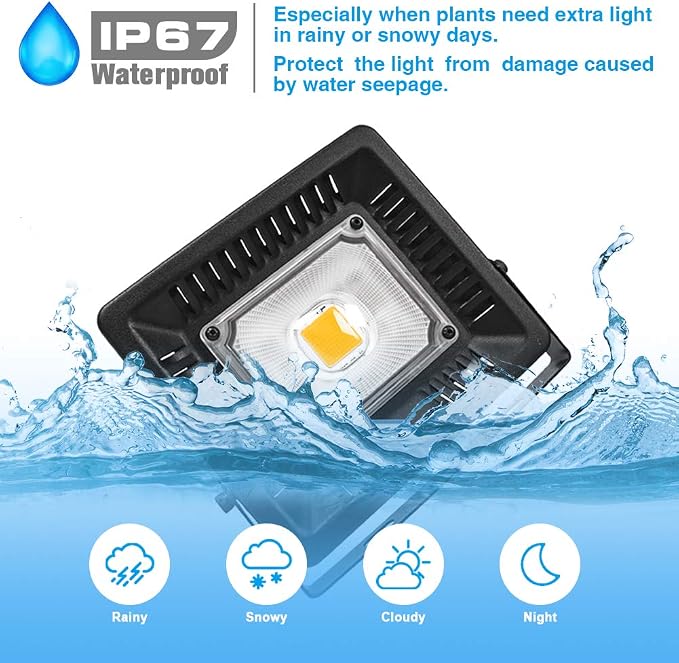 150W Waterproof Plant Light, Outdoor Grow Light,Sunlike,Full Spectrum LED Grow Lamp,Without Noise,Ultra Thin,Heat Dissipation,for Seedling Growing Blooming Fruiting