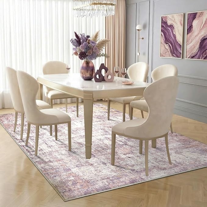 6x9 Area Rugs Washable Modern Abstract Living Room Bedroom Rug | Non Slip Soft Carpets Coastal Indoor Floor Stain Resistant Carpet for Bedroom Dining Room Farmhouse Nursery Home Office