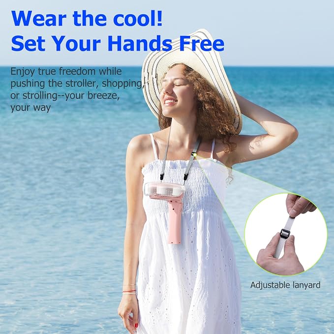 HandFan Upgraded Handheld Misting Fan, Two Button Easy Operation, Rechargeable Portable Mister Fan, Spray Water Mist Fans, Mini Electric Cooling Fans for Travel, Outdoors, Disney(Pink)