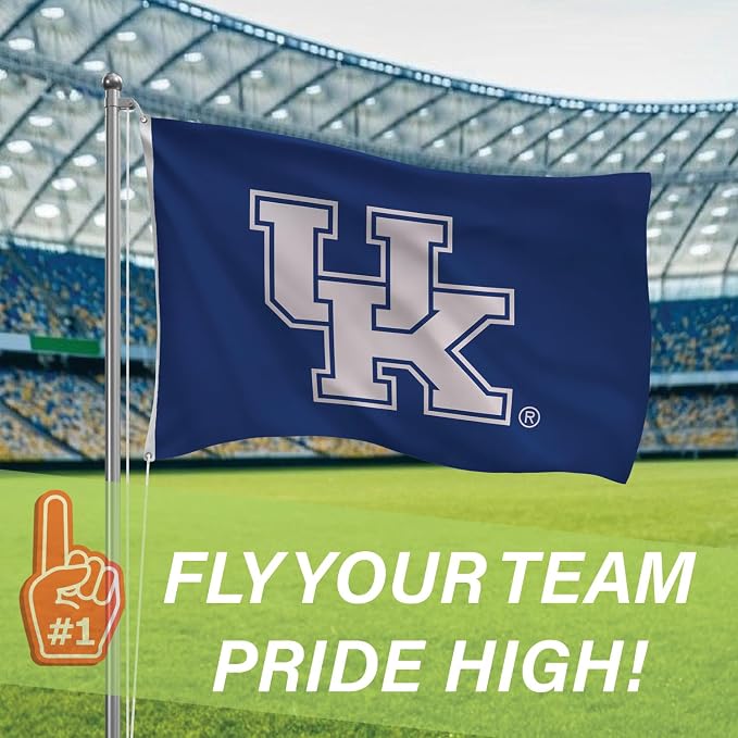 NCAA University of Kentucky Flag with Grommets, 3'x5' UK Wildcats Outdoor College Flags & Banners for Garden Patio Indoor Wall Décor