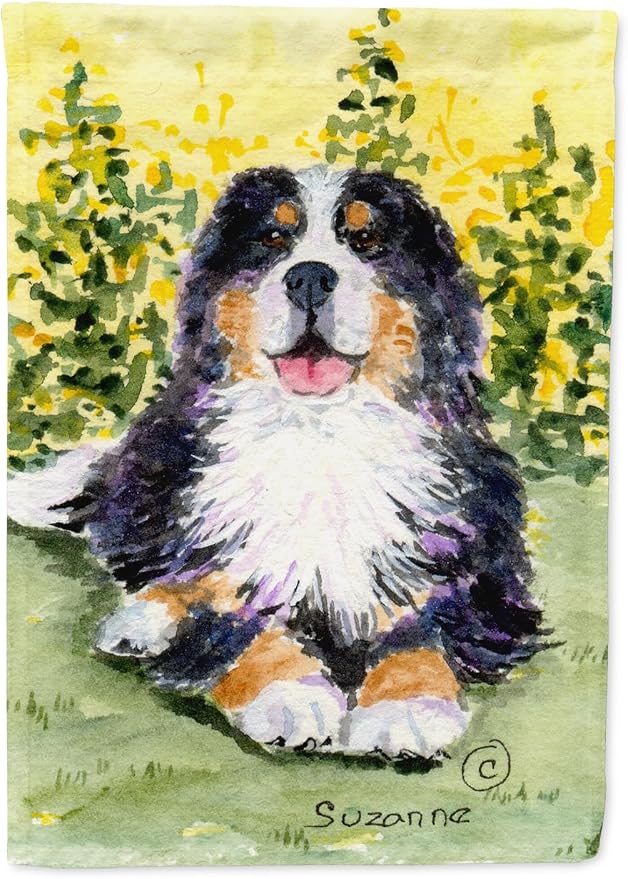 Caroline's Treasures SS8708GF Bernese Mountain Dog Garden Flag Mailbox Flag Decorative Yard Flag Banner Outside Patio Artwork Yard Flower Beds, Garden Size, Multicolor