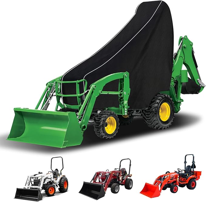 Waterproof Compact Utility Tractors Cover Replace for John Deere 1,2,3 Series 1025R 2320 2520 2720 3320 3520, Kubota, 600D Oxford Cloth Tractors Cover for Snow Rain Dust Protection