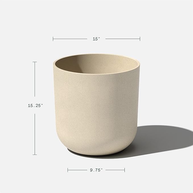 Veradek Mason Series Lima Planter - Round Planter for Indoor or Outdoor Porch/Garden | Made from Plastic-Stone Composite with Drainage Holes | Modern Décor for Succulents, Flowers, Small Plants