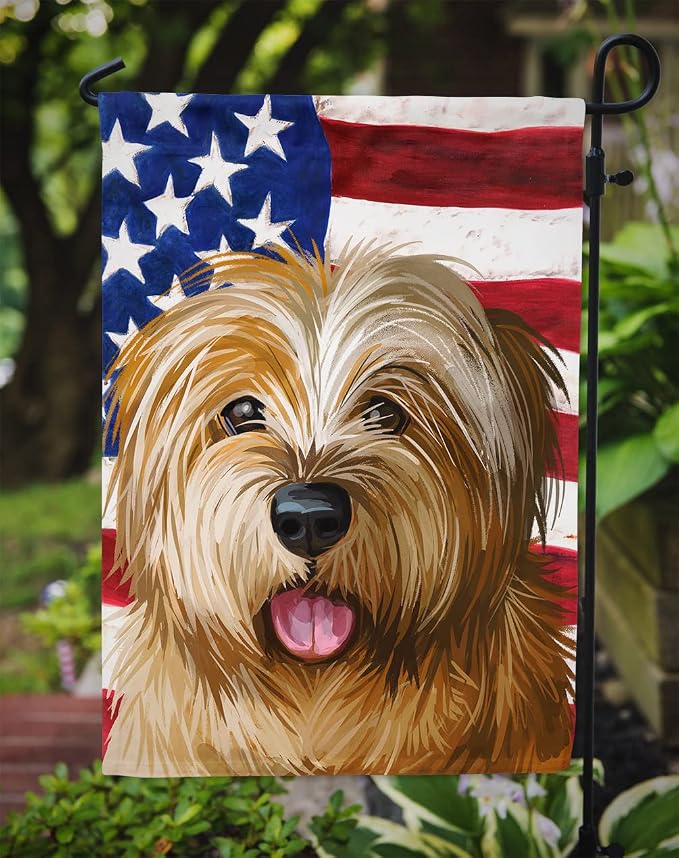 Caroline's Treasures CK6627GF Norfolk Terrier Dog American Flag Garden Flag Mailbox Flag Decorative Yard Flag Banner Outside Patio Artwork Yard Flower Beds, Garden Size, Multicolor