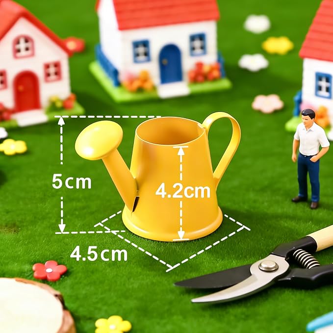 14 Pcs Mini Watering Can Miniature Color Watering Pot Garden Water Can Mini Kettle for House Crafts Party Favors - Rustic Galvanized Jug Vase, House Decor & Gardening Accessories for Flowers