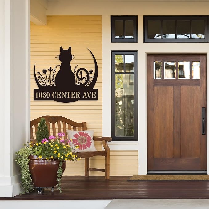 Personalized Address Sign, Personalized House Numbers, Custom Metal House Sign, Metal Address Sign, Custom House Number Sign, Address Plaques for House Numbers, House Number Plaque(B)