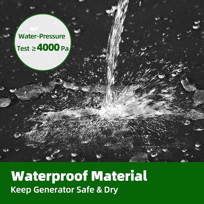 Outdoor Generator Cover While Running, 600D Polyester Waterproof Generator Covers for Outside Fade and Tear Resistant, All-weather Generator Enclosure 38”Lx28”Wx30”H (Black)