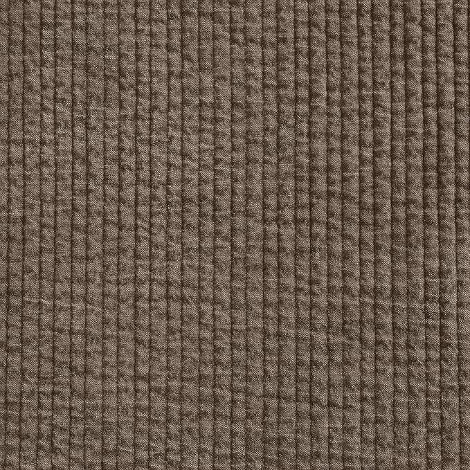 HiEnd Accents Stonewashed Velvet Quilted Euro Sham, 27x27 inch, Cocoa Solid Color, Classic Traditional Rustic Style Luxury Bedding