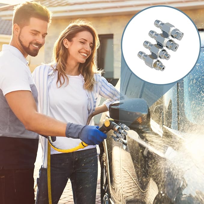Jariko Jrod Pressure Washer Nozzle 5-6 GPM - High Pressure Hose J Rod - 1/4" Quick Connect for Soft Wash System - 4 Way 4 Tip Nozzle - Accessories