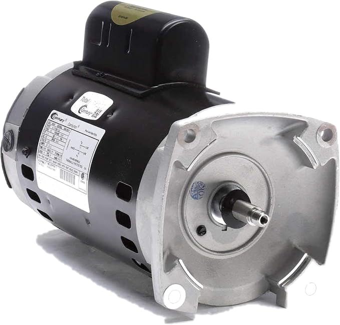 2Hp Swimming Pool Motor #B855 Sq fl. 2Yr Manufacturers Warranty Century Motor | 230V only, square flange 56Y with four bolt holes, 5/8 in threaded stainless shaft, CCW at the pump end, 10.0 amps