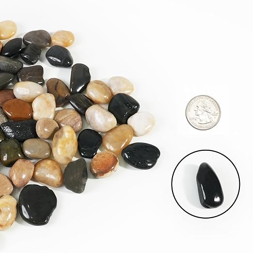 StoneCreek 300 LBS River Rocks(25 x 12 LBS Bags), Large Size, Decorative Garden Stones for Plant Landscaping, Polished Gravel Filler Pebbles for Home Decoration, Vases, Succulents(Mixed Pebbles)