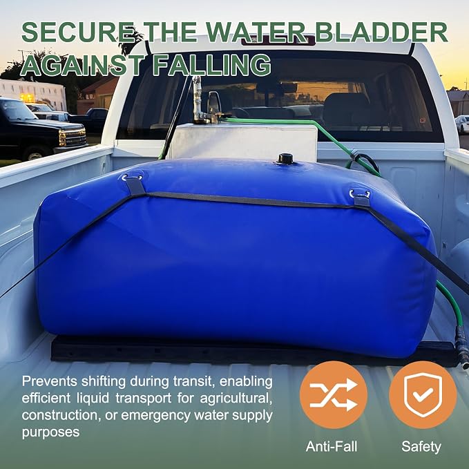 100 Gallon Water Bladder, 1000D PVC Foldable Portable Water Tank, Blue Large Capacity Water Bag Container for Camping, Garden, Agricultural Irrigation, Drought Resistance, Emergency Supply