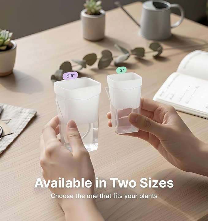 12 Pack 2.5" Small Clear Self Watering Pots with Humidity Dome for Indoor Plants,Seed Starter Cups, Tissue Culture Acclimation Kit,Alocasia Corm Propagation,African Violet,Cuttings,Seedling