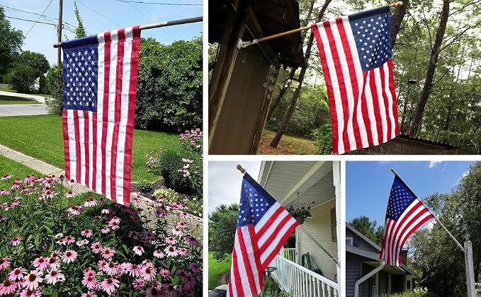 American Flag 2 x3 Ft Pole Sleeve Banner Style-Embroidered Stars,Sewn Stripes,Heavy Duty Durable Nylon USA US Outdoor Indoor Flags (Pole NOT Included)