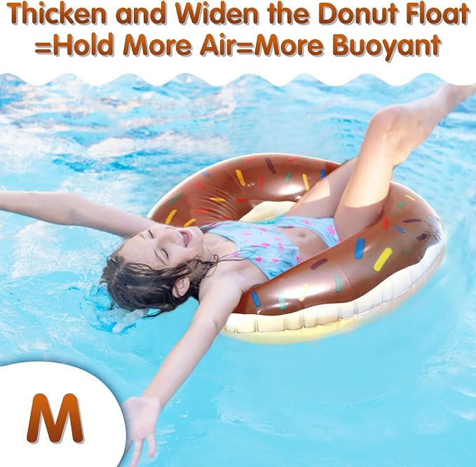 DMAR Donut Pool Float - Donut Tube & Ring for Beach & Pool