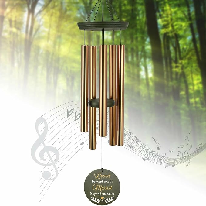 ASTARIN Memorial Angel 36" Wind Chimes, Personalized Name Sympathy Wind Chime, in Memory of Loss Mom Loved One, Large Deep Tone Bereavement Windchimes for Outside Clearance(Produced in Texas)