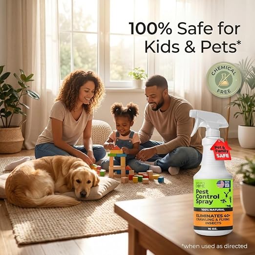 Nature’s Dome Pest Control Spray 16 Oz | Natural Ant Killer & Bug Spray for Indoor & Outdoor Use | Eco-Friendly Bug Spray for Flea, Ticks, Ant & Mosquitos | Safe for Pets and Kids