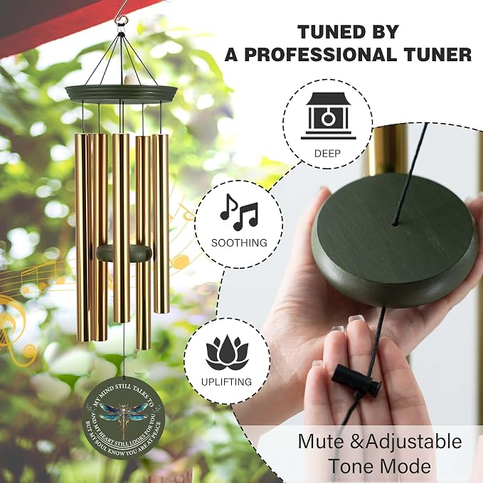 ASTARIN Personalized Wind Chimes, Memorial Wind Chimes, Dragonfly Custom Name Sympathy Gifts Windchime for Loss of Loved One, Condolences 30in/36in Wind Chime for Loss of Loved Ones(Produced in Texas)
