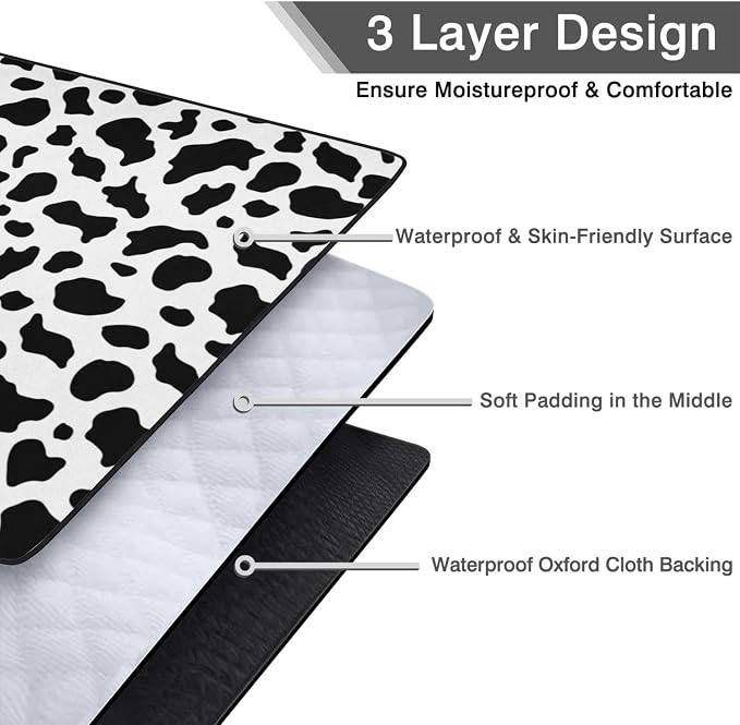 Cow Print Blankets Waterproof Foldable60’‘x80'', Portable Outdoor Picnic Mat Water Resistant for Grass,Padded Lawn & Park Blanket for Camping,Cow Print Stuff