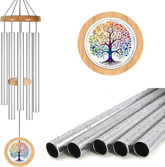 Wind Chimes for Outside, 34" Tree of Life Memorial Wind Chimes for Loss of Loved One, Garden Gifts for Mom Grandma Women, Deep Tone Wind Chimes for Yard Patio Porch Home Garden Outdoor Decorations