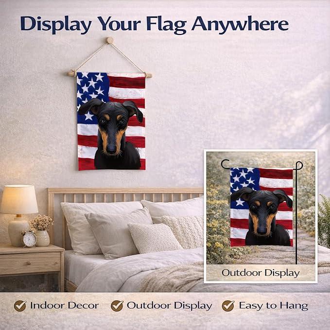 Caroline's Treasures CK6585GF Kanni American Flag Garden Flag Mailbox Flag Decorative Yard Flag Banner Outside Patio Artwork Yard Flower Beds, Garden Size, Multicolor